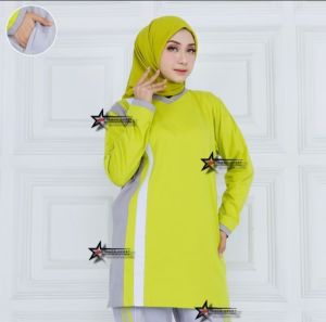 Trainiing Tunik Seragam baju olahraga muslimah/Seragam training tunik wanita/ bahan baju katun adem tidak panas