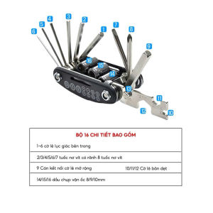 BỘ LỤC GIÁC ĐA NĂNG 16 CHI TIẾT GẤP GỌN SỬA CHỮA MÁY MÓC GIA ĐÌNH CƠ BẢN