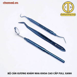 Bộ khám nha khoa 3 món cao cấp full vàng full xanh dùng trong y tế phẫu thuật spa