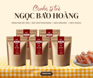 Combo 5túi Rong Sụn Sấy Dẻo Không Ngọt Ngọc Bảo Hoàng Thương Hiệu Vietfex