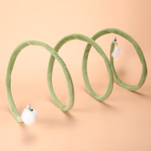 OWMXZL Thiết kế lò xo Đồ chơi đường hầm cho mèo Quả bóng Pom Pom Vải nhung Nhà chơi cho mèo  Xoắn ốc Đồ chơi tương tác cho mèo Thời gian chơi của mèo trong nhà