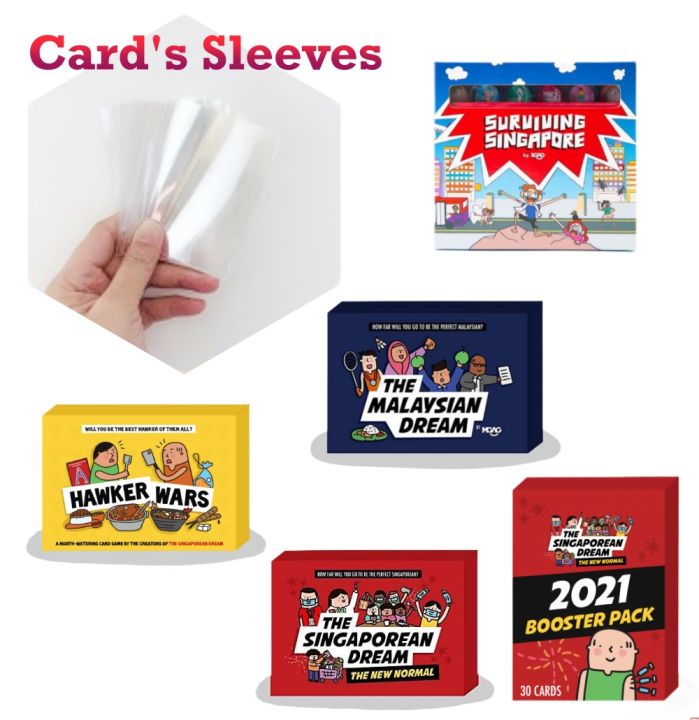 Card's Sleeves for The Singaporean Dream 2024 Classic / Hawker Wars / The  New Normal 2020 / booster pack 2021 | Lazada Singapore