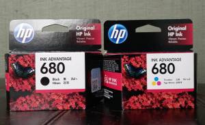 HP 680 BK+680CO ดำ +สี (F6V27AA)+(F6V26AA) รวม2กล่อง แท้ศูนย์ของใหม่คุณภาพ100%HP DeskJet Ink Advantage 1115/ 2135 AIO/ 3635 AIO/ 3855/ 4535/ 4675/ 3775 /2675 /2676