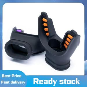 Sports🚴🏻♀️ Scuba Diving Đen lặn hai màu ống ngậm Silicone dài cắn Mặt nạ ống thở phụ kiện với dây điều chỉnh