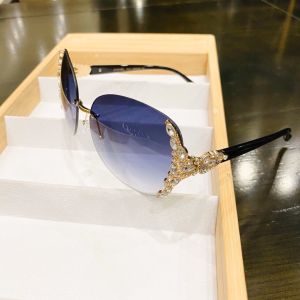 Mắt Kính Râm Nữ Tròng Kính Mắt Thiết Kế Không Viền Gọng Kính Mát Đính Đá Thời Trang