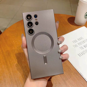 For Samsung Galaxy S23 S22 S21 S20 Plus Ultra Note 10 Plus S24 Ultra Phone Case，Ultra Thin Magnetic Suction And Oil Injection TPU With Lens Film Shockproof Shell Back Cover