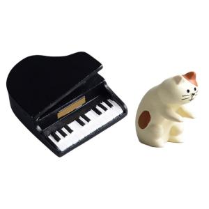 Mini Cats Pianist Sculptures Set 2Pcs Cats and Piano Miniature Models Ornaments for Car Dashboards and Office Decors