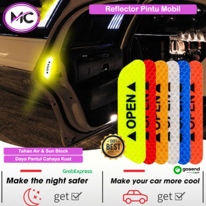Emblem Stiker Reflektif Open Pintu Mobil Universal Aksesoris Sticker Reflective Glow