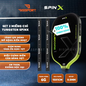 Set 2 Chì Dán Dải 6 inch Vợt Pickleball Tungsten SpinX Chính Hãng - Tối Ưu Trọng Lượng - Mở Rộng Điểm Ngọt - Kiểm Soát Vợt Chính Xác Hơn