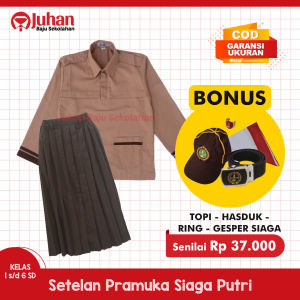 Setelan Seragam Pramuka Siaga SD Panjang untuk Putri Seragam Pramuka Siaga SD Lengkap Perempuan