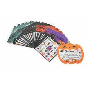 Halloween Themed Bingo Game Cards For Large Groups Paper Materials 24 Piece Party Entertainment