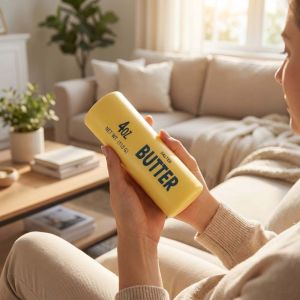 OOC Sensory Soft Slow Rebound Butter Stick Relax Gift Release Hand Realistic Butter Sticks Kneading Toys 13.5cm Cylinder Butter Stick Squeezing Toy Kids Toy