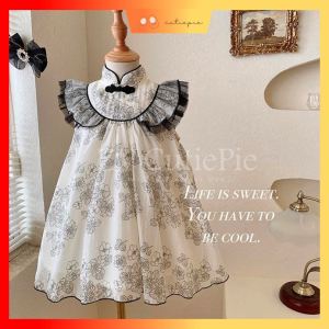 Girls Dress Summer New Infant Childrens Ink Painting Sleeveless Cheongsam Dress Baby Summer CNY