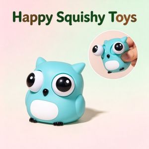 Squishy Toys Pop‑Eye Chick Owl Cute Animal Plastic For Fidget Stress Relief And Christmas Decorations And Gift for Girls