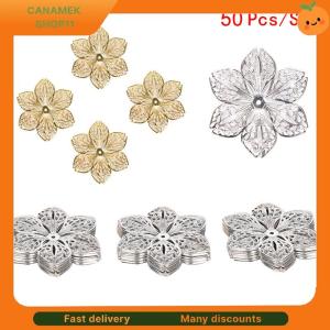 ❣️❣️❣️ 50Pcs Set Filigree Flower Crafts Charms Connectors DIY Pendant Jewelry Findings