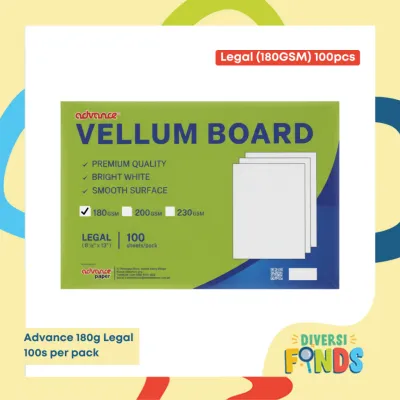 100 pcs Vellum Board White Advance 180gsm 200gsm 230gsm - Short A4 Long