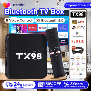 EXPOSE TV Stick TV Box TX98 HD Android 16+256GB WiFi Bluetooth Voice Remote Control H313 Google ATV 3D Media Player