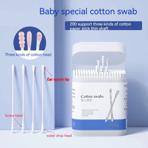 200pcs Cotton Swab Cleaning Ear And Nose Cotton Buds Adult Cotton Buds for First Aid and Crafts
