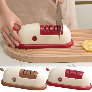 U85IS1 Fast Sharpening Electric Cutter Sharpener 4-Stage Precision Suction Cup Base Kitchen Sharpening Tool Essential Gadgets Non-slip Automatic Shear Grinding Tool Household