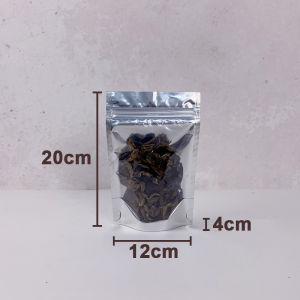 100pcs Semi Aluminum Zip Bag / Aluminum Foil Ziplock Bag / Plastic Packaging / Silver Aluminized Food Bag