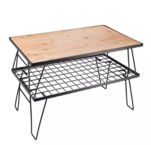 ZC CAMP โต๊ะสนาม โต๊ะอเนกประสงค์ โต๊ะตะแกรงดำ ตะแกรงสีดำ โต๊ะพับ ปิกนิค พร้อมกระเป๋าจัดเก็บ โต๊ะตะแกรงเหล็กหล่อ แข็งแรง ทนทาน Camping Table