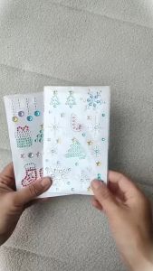 Suomi Christmas Facial Sticker New Year Cute Face Painting Makeup Stickers Christmas Tree Snowflake 1Pc