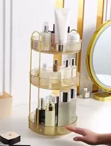 【 】Rotatable Acrylic Cosmetic Storage 360 Degree Multipurpose Rotating Transparent Makeup Organizer