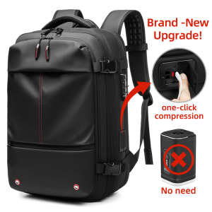 60L Waterproof Vacuum Travel Backpack Expandable Compression Carry On Luggage Bag Fits 17" Laptop with TSA Lock KM5270