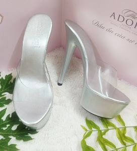 Guốc cao gót màu guốc nữ quai ngang trong gót nhọn cao 15cm thích hợp đi chơi đi tiệc dễ phối đồ
