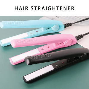 HD-768 Mini Hair Straightener Ceramic Plate Flat Iron - Temperature Control, Fast Heat Up, Super Straight Styles - White Ceramic