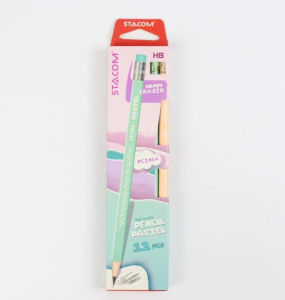 Hộp 12 cây bút chì gỗ Stacom - PC106A màu pastel - có gôm