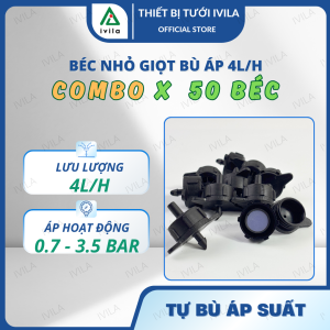 [Bán sỉ] Bộ 50 béc tưới nhỏ giọt bù áp 2l/h 4l/4 8l/h Đầu tưới nhỏ giọt tự cân bằng áp dùng trong hệ thống tưới nhỏ giọt béc nhỏ giọt chống tắc tưới chậu cây vườn tường tưới cây trồng nhà màng nhà kính
