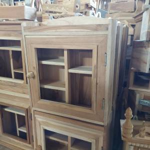 ตู้ยาสำหรับบ้าน รูปแบบไม่มีกระจก เสริมสร้างกระจก ยาสามัญ ยาไม้สักทอง ยาอเนกใหญ่ ยาไม้สัก ยาตะขอ 2 ชุด