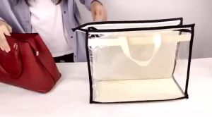 3pcs Transparent Handbag Dust Cover Bag Luxury Protector Moisture-proof Storage Hanging Wardrobe Bag Organizer