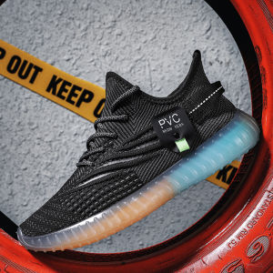 Summer new breathable fly-woven mesh shoes mens trend versatile sports and leisure shoes jelly bottom mesh shoes mens