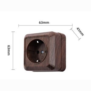 CHUN053634 Nhựa Công tắc điện Tiêu chuẩn EU Vân gỗ Công tắc đèn kiểu rocker Bền bỉ Hình vuông Công tắc gắn bề Giá đỡ gắn tường