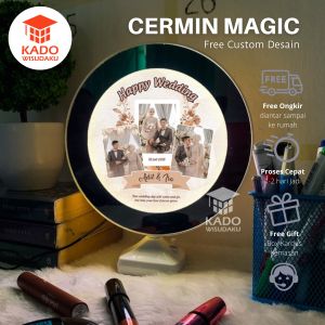 Cermin Magic Foto Frame Custom Kado Pernikahan