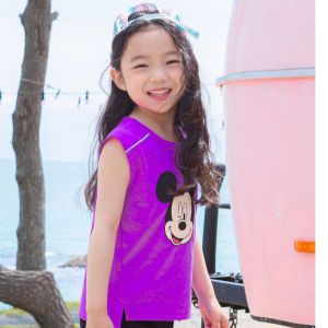 Kids’ Wink Mickey Mouse Sleeveless T-Shirt – Korea’s Premium Kidswear by I LOVE J (Ages 6–11)