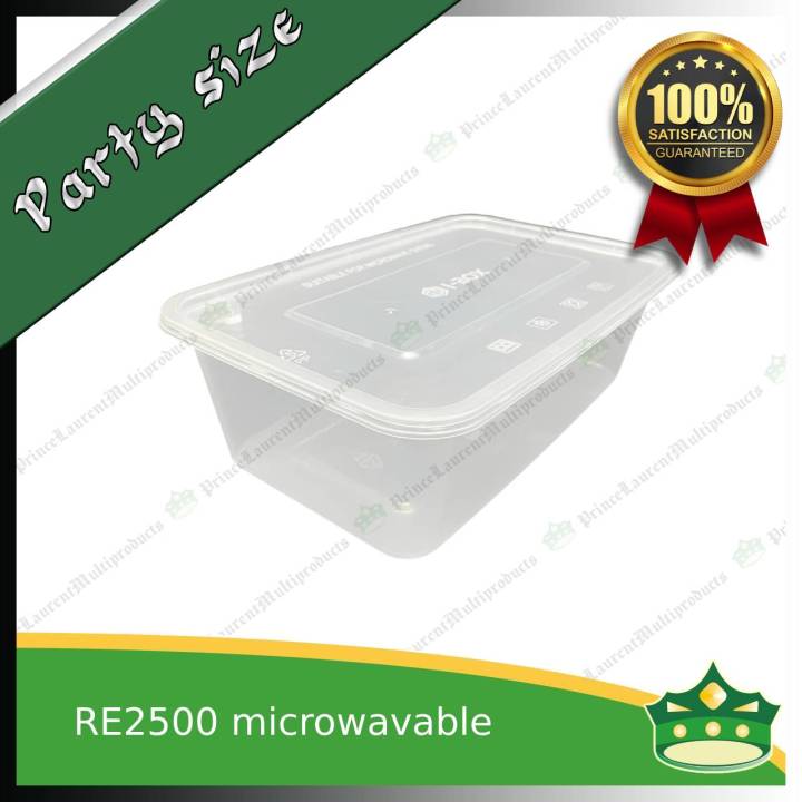 [25 pcs] IBOX brand 2500ml microwavable plastic large rectangular ...