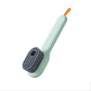 Multifunctional Liquid Shoe Brush Cleaner Long Handle Shoe Brush Push-Type Soft Bristle Brush With Hook For Clothes And Shoes Household Laundry Cleaning Tool