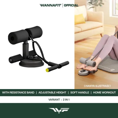 WANNAFIT Sit Up Stand 2 in 1 with Resistance Band | Penahan Kaki | Alat Olahraga Rumah
