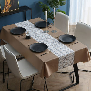 Thirty Tree 2/4/6/8 Seater PVC Table Cloth Water Proof Non-slip tablecloths Nordic Style Table Cover Kain Meja