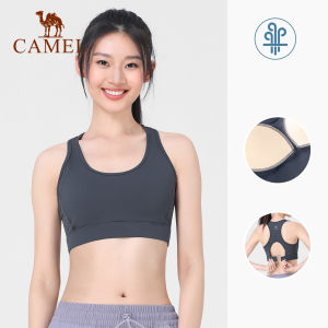 Camel Yoga Womens Fitness Sports Running Bra Shockproof High-Intensity Support Bra