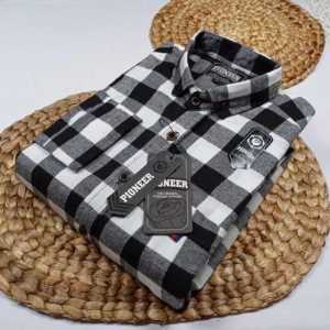 Kemeja Flanel Oversize Impor Pria Wanita Kualitas Premium Lengan Panjang Motif Catur Putih