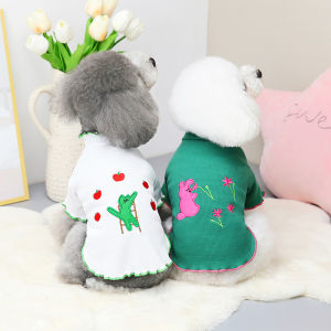 DY Loving Quần Áo Thời Trang Mới Cho Thú Cưng Áo Cho Chó Hàn Quốc Họa Tiết Thỏ Làm Vườn Vui Nhộn Gấu Thêu Ren