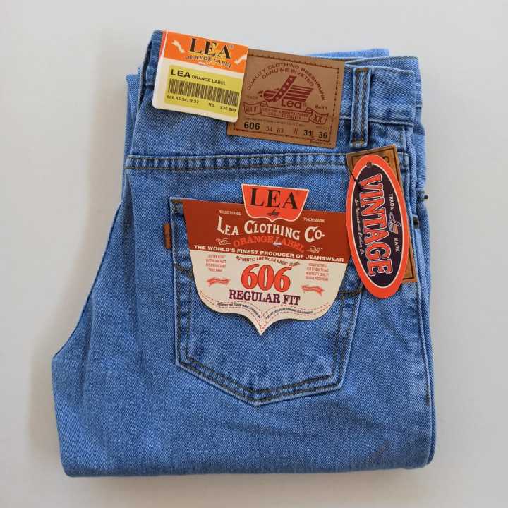 LEA Celana Jeans Panjang Pria Model Standar Reguler Lurus Bahan