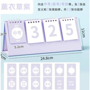 Desktop Flip Calendar Creative Luminous Desk Self-discipline Clock Compact Stand Base Durable High-Performance Quality Planner Buku Kenangan Kalendar