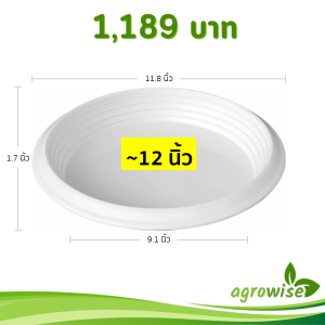 จานรองกระถางต้นไม้ กระถาง กระถางต้นไม้ เบอร์ 12 นิ้ว สีขาว 50 ใบ ชิ้น อัน
