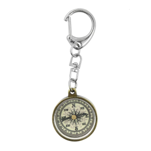 Portable Practical Pocket Compasses with Keyring Outdoor Camping Compasses Zinc Alloy Navigation Tool Climbing