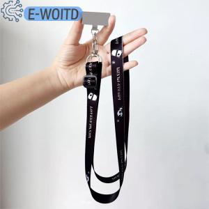 E-WOITD สายคล้องโทรศัพท์แบบยาวสายคล้องคอปรับได้สายคล้องคอสายคล้องคอป้องกันการสูญหายพร้อมคลิปปะเก็นสำหรับ iPhone Xiaomi